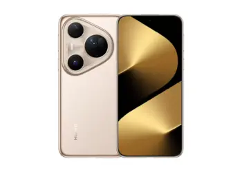 Tampilan depan dan belakang smartphone Huawei Pura 90s warna emas dengan modul kamera telefoto 200MP