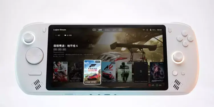 Layar antarmuka game pada konsol handheld Lenovo Legion C700 layar 120Hz.