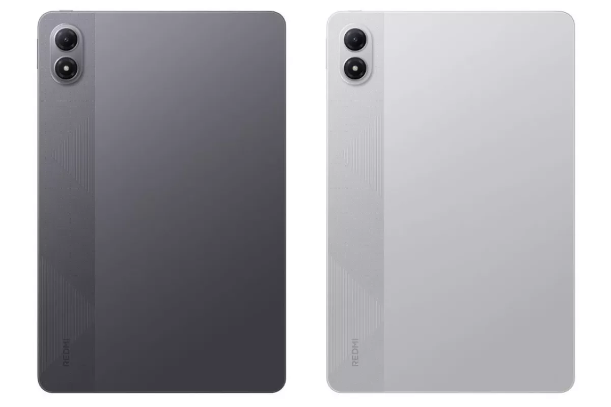 Dua varian warna bodi belakang tablet Xiaomi terbaik merk Redmi abu-abu tua dan perak