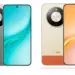 Dua varian warna HP Honor Turbo, hijau mint dan krem emas, menampilkan layar bezel tipis dan modul kamera melingkar.
