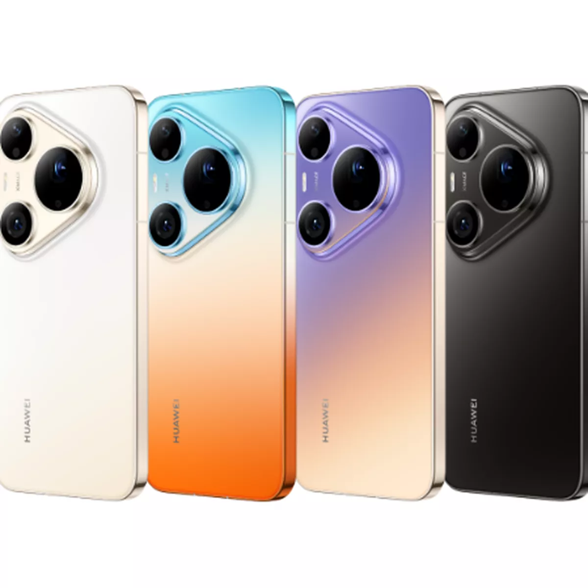 Empat varian warna Huawei Pura 90s Pro Max dengan desain modul kamera segitiga khas XMAGE.
