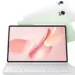 Tablet Huawei Terbaik untuk desainer lengkap dengan keyboard fisik putih, M-Pencil, dan opsi bodi warna hijau serta putih.