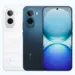 Tampilan bodi depan dan belakang Vivo V70 Lite 4G varian warna putih dan biru.