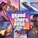 Kolase poster resmi GTA VI menampilkan logo utama, karakter, supercar, dan buaya khas Florida