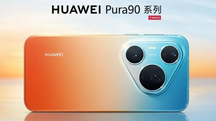 Poster promo Huawei Pura 90s Pro Max menampilkan bodi belakang dan logo HUAWEI Pura 90 Series.