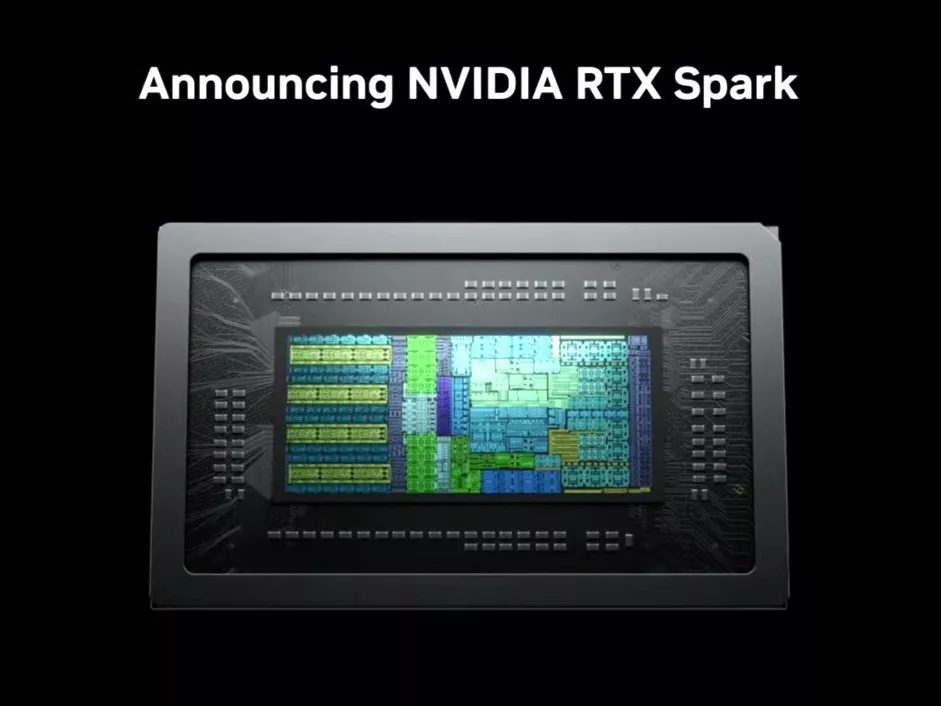 Pengumuman resmi chipset Nvidia RTX Spark N1X berlatar hitam