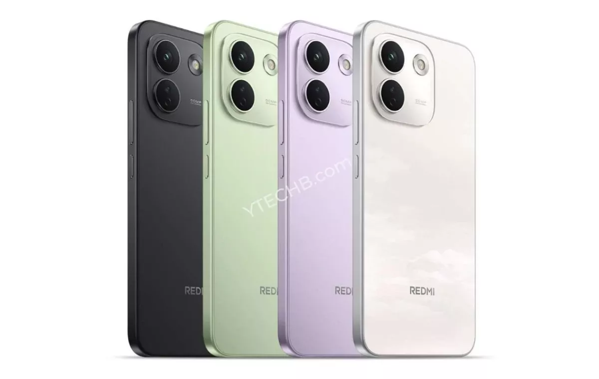 Deretan empat varian warna smartphone Redmi Note 17 Pro tampak dari sisi belakang dan modul kamera.