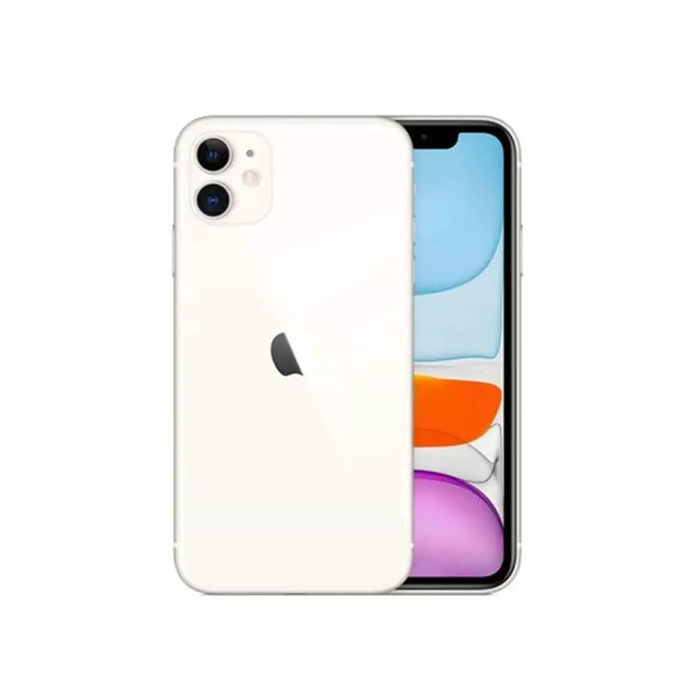 Perangkat iPhone 11 warna putih tampak depan dan belakang dengan harga bekas mulai 4 jutaan.