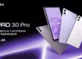 Poster promosi Infinix XPAD 30 Pro yang menampilkan varian warna dan tanggal peluncuran 8 September 2026.