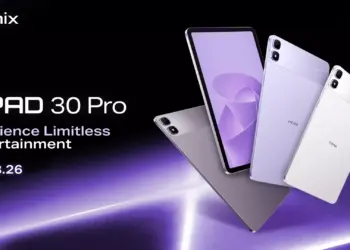 Poster promosi Infinix XPAD 30 Pro yang menampilkan varian warna dan tanggal peluncuran 8 September 2026.
