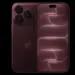 Tampilan depan dan belakang HP Flagship iPhone 16 Pro warna Deep Red dengan wallpaper estetis.