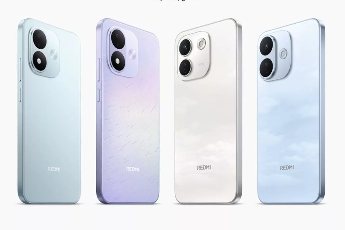 Empat varian warna Redmi Note 17 Pro berdiri sejajar memperlihatkan desain bodi belakang dan frame melengkung.