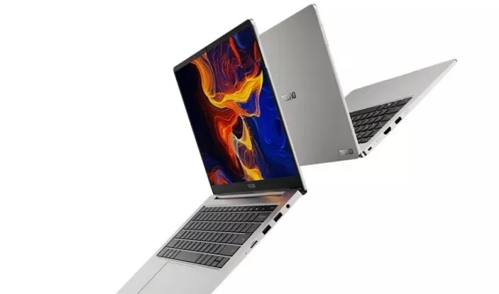 Tampilan desain bodi ramping laptop TECNO Megabook sebagai pilihan Laptop 10 Jutaan.