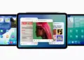 Ilustrasi jajaran layar iPad Gen 12 yang menjalankan iPadOS dengan fitur multitasking dan Apple Pencil di atasnya.