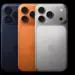 Tiga varian warna iPhone 17 Pro dengan modul kamera memanjang horizontal tampak belakang.
