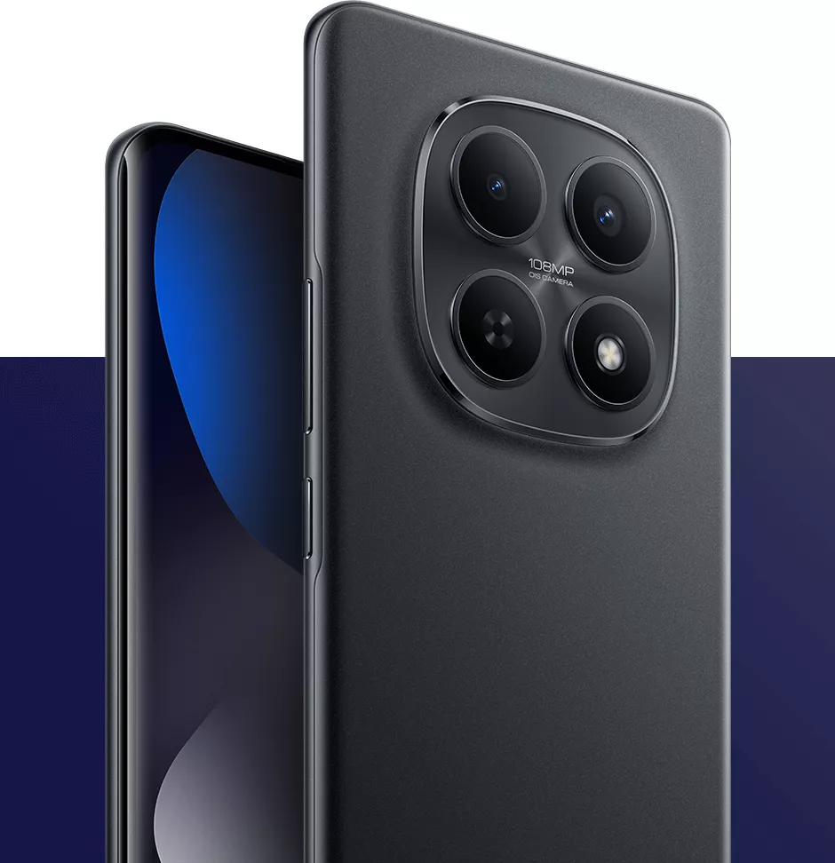 Tampilan dekat modul kamera 108MP OIS pada HP Redmi 2 jutaan berwarna hitam elegan.