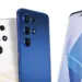 Tiga pilihan HP 2 jutaan terbaik dengan varian warna putih dan biru menampilkan bodi belakang serta layar depan.