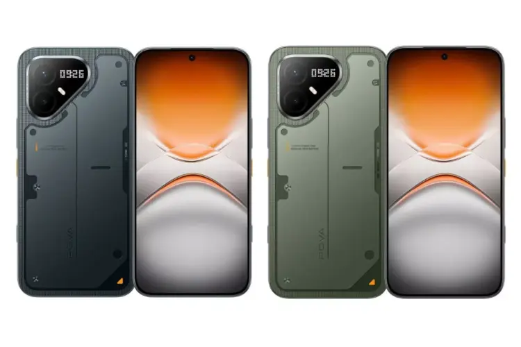 Tecno Pova Series warna abu-abu gelap dan hijau, smartphone terbaru September bergaya futuristik dengan spek monster.