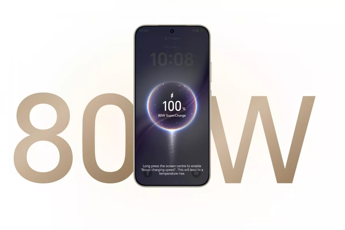 Layar HONOR X9e Pro menampilkan indikator pengisian daya 80W SuperCharge 100%.