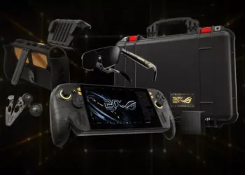 Paket penjualan eksklusif ROG Xbox Ally X20 lengkap dengan kacamata AR, hard case, dan aksesori gaming.