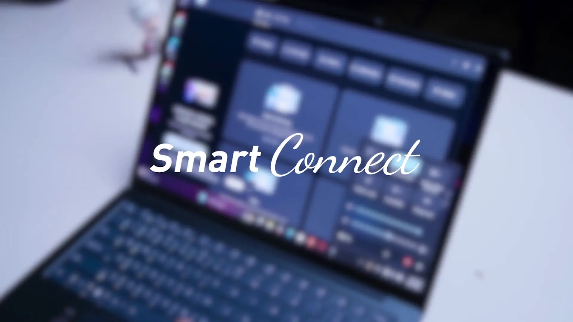 Fitur Smart Connect pada laptop Lenovo Yoga Slim 7a untuk kemudahan transfer file nirkabel.