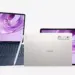 Tablet Lenovo Yoga Tab Gen 2 varian warna Cosmic Blue dengan keyboard detachable dan warna Seashell dengan stylus pen.