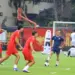 Para pemain dan pelatih Timnas Indonesia saat menjalani sesi latihan persiapan pertandingan