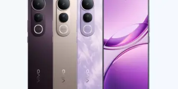 Tiga pilihan warna HP Vivo kelas 4 jutaan dengan desain bodi belakang stylish dan tampilan layar AMOLED mulus.