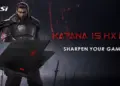Banner promosi laptop gaming MSI Katana 15 HX 2026 bertema samurai dengan tagline Sharpen Your Game