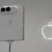 Detail bodi belakang dan modul kamera iPhone Duo berlatar logo Apple.