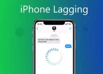 Ilustrasi layar iPhone yang mengalami lagging atau lambat saat digunakan.