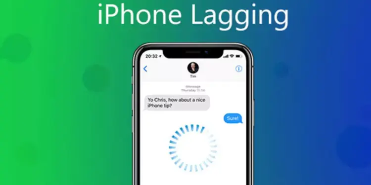 Ilustrasi layar iPhone yang mengalami lagging atau lambat saat digunakan.