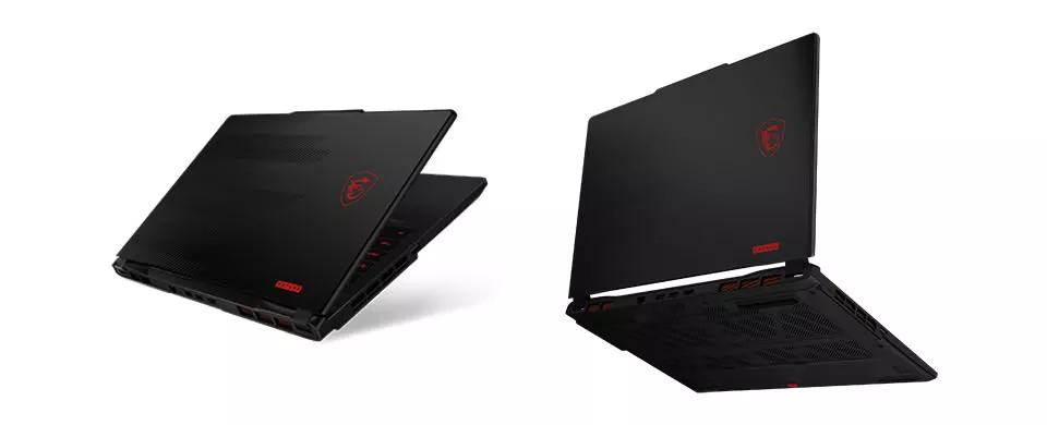 Tampilan bodi belakang dan bagian bawah laptop gaming MSI Katana 15 HX 2026
