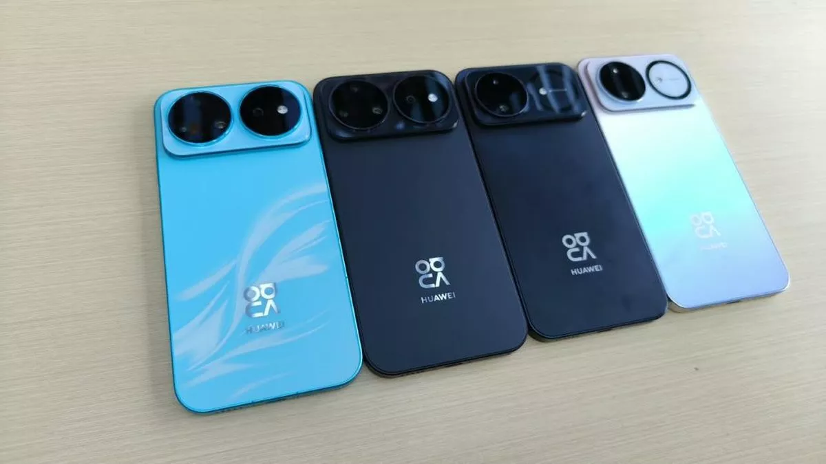Varian warna dan tampak belakang smartphone Huawei Nova 16s Series di atas meja.