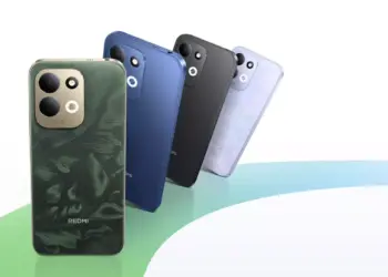 Jajaran smartphone Redmi dengan bodi motif daun hijau dalam pilihan HP NFC 3 jutaan