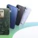Jajaran smartphone Redmi dengan bodi motif daun hijau dalam pilihan HP NFC 3 jutaan