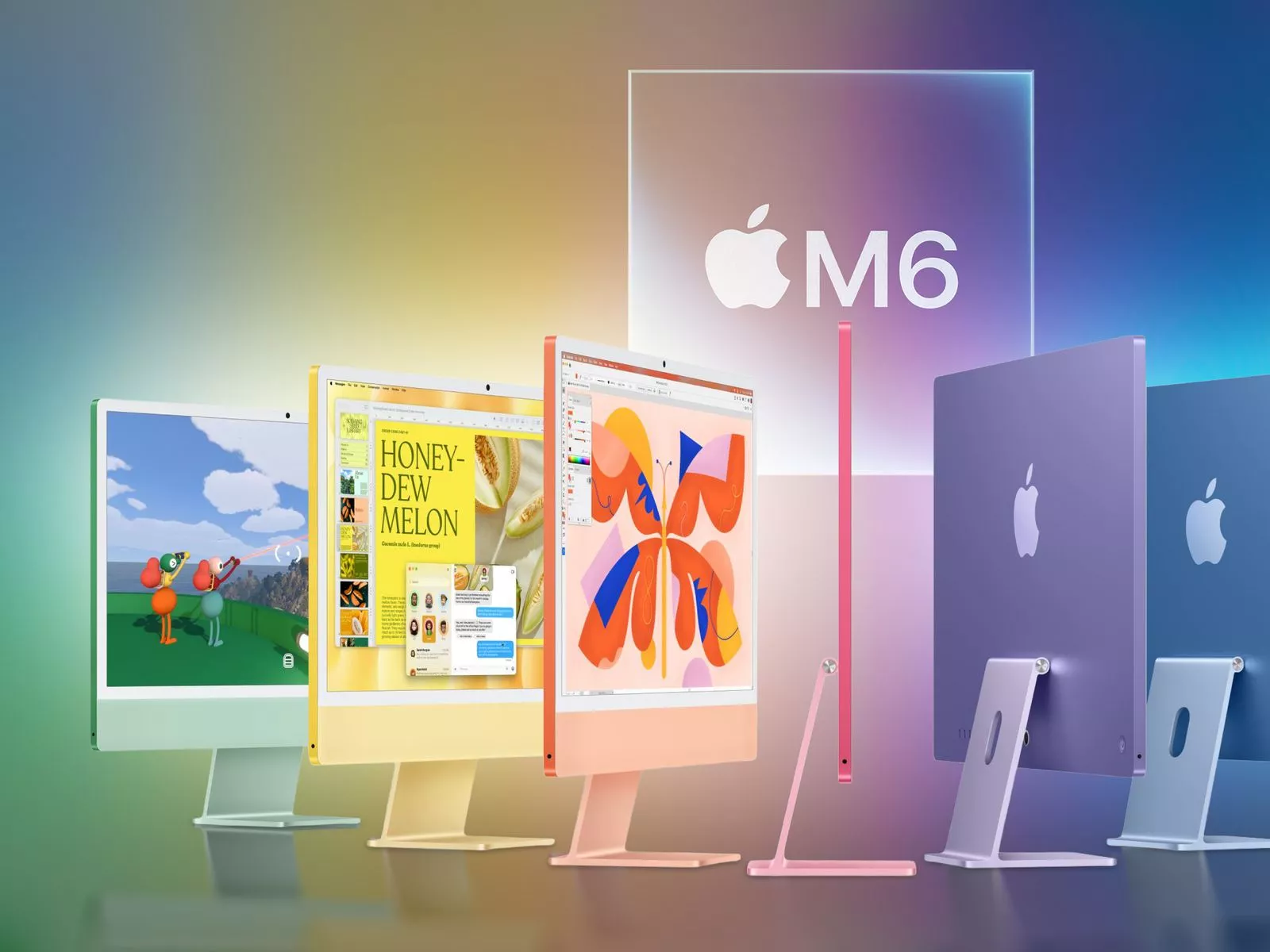 Dukungan dapur pacu canggih pada iMac M6 yang menawarkan kecepatan pemrosesan luar biasa.