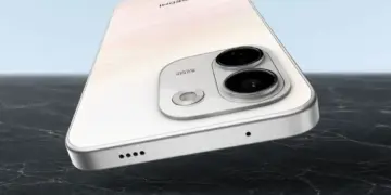 Tampilan bodi belakang Redmi A3 atau entry-level Redmi dengan modul kamera ganda 50MP