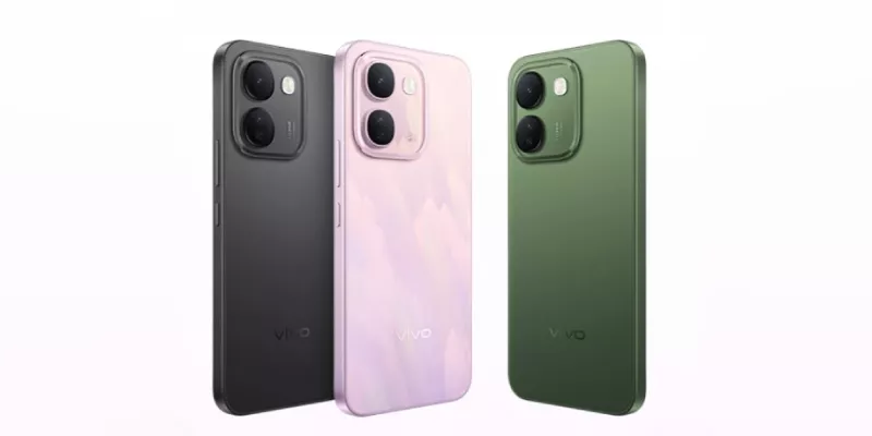 Tiga pilihan warna HP baru Vivo yaitu hitam, pink, dan hijau olive.