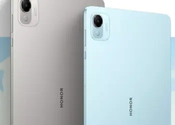 Varian warna bodi belakang Honor Pad X10 Mini yang memperlihatkan modul kamera dan logo merek.
