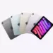 Jajaran varian warna iPad Mini 8 beserta tampilan layar depan.