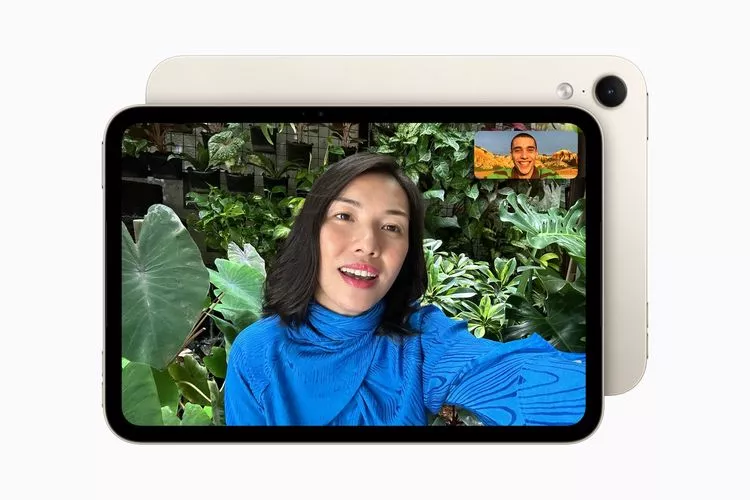 Tampilan layar dan kamera depan iPad Mini Terbaru saat digunakan panggilan video