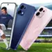 Poster promosi OPPO Reno Series warna biru dan pink dengan latar belakang stadion sepak bola. harga HP OPPO